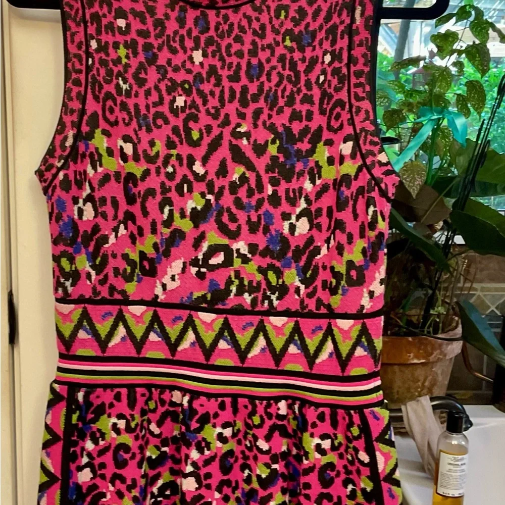 MISSONI Black and Pink A-Line Mini Dress Sleeveless - Picture 4 of 11